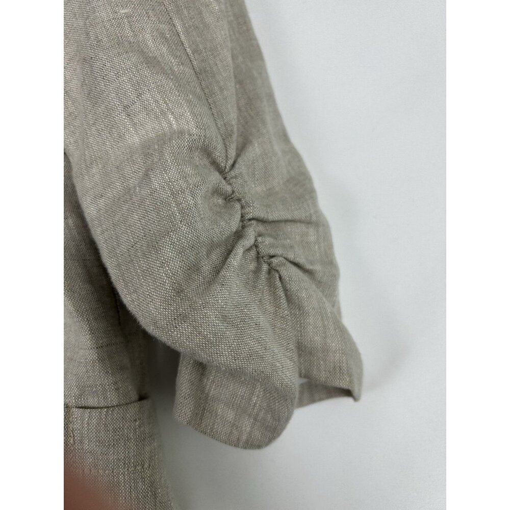 Karen Kane Jacket Women's S Beige Heather Linen Button Front Minimalist Capsule - Picture 8 of 11